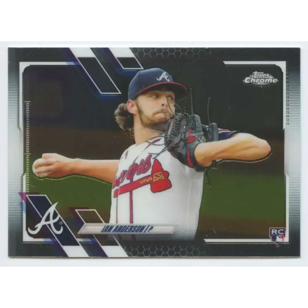 2021 Topps Chrome #6 Ian Anderson NM-MT RC Rookie Atlanta Braves Baseball Card - Baseball Card Single