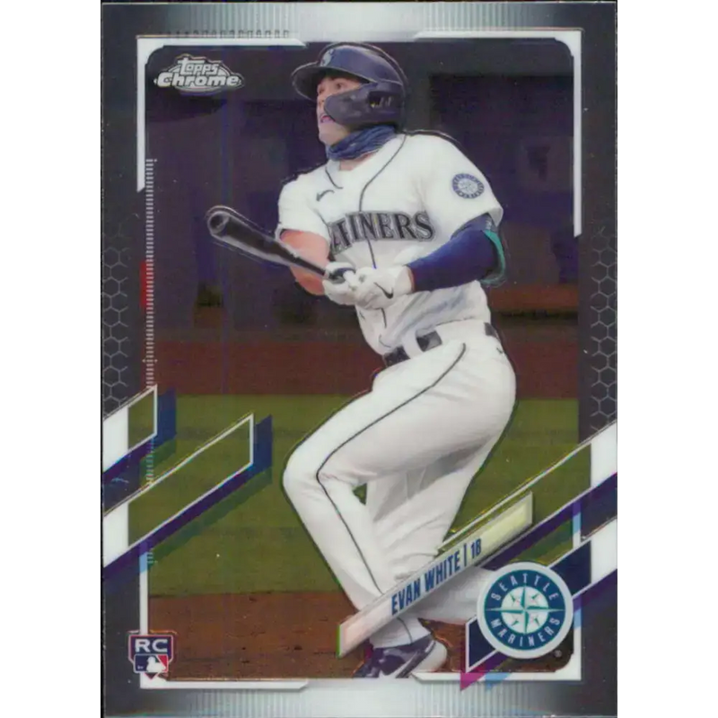 2021 Topps Chrome #61 Evan White NM-MT RC Rookie Seattle Mariners Baseball Card - Baseball Card Single