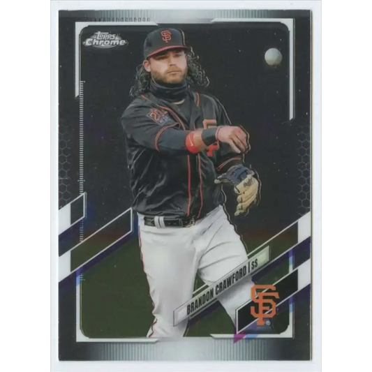 2021 Topps Chrome #65 Brandon Crawford NM-MT San Francisco Giants Baseball Card - Baseball Card Single
