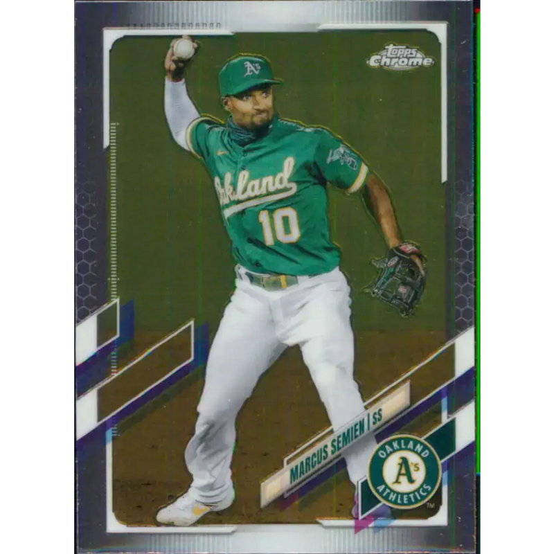 2021 Topps Chrome #8 Marcus Semien NM-MT Oakland Athletics Baseball Card - Baseball Card Single