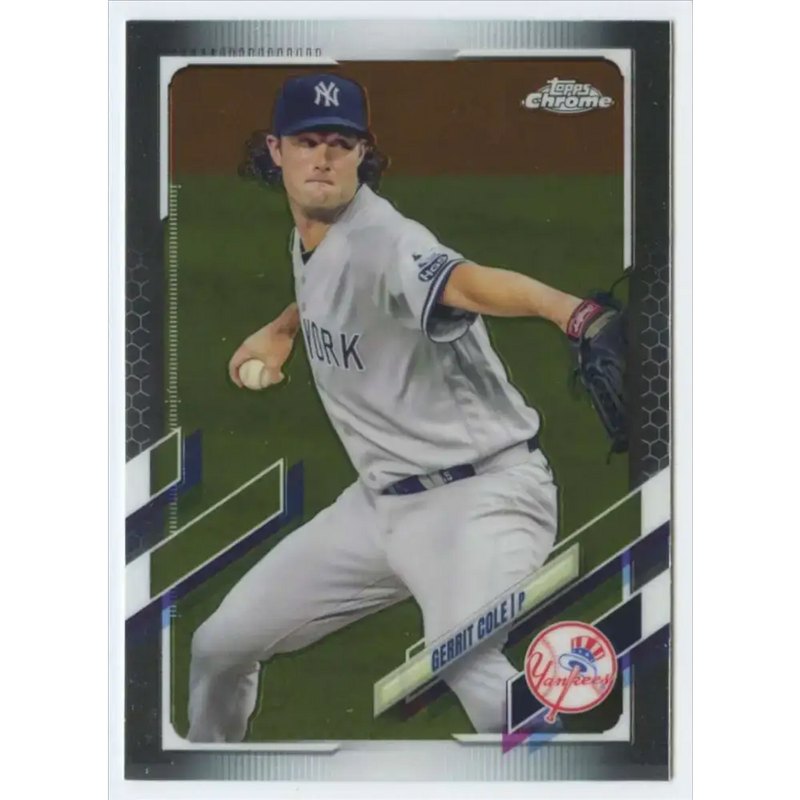 2021 Topps Chrome #80 Gerrit Cole NM-MT New York Yankees Baseball Card - Baseball Card Single