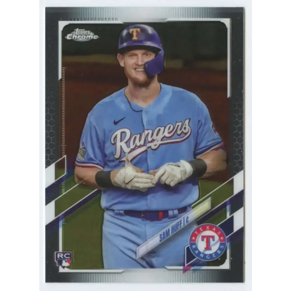 2021 Topps Chrome #81 Sam Huff NM-MT RC Rookie Texas Rangers Baseball Card - Baseball Card Single