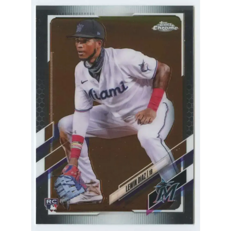 2021 Topps Chrome #83 Lewin Diaz NM-MT RC Rookie Miami Marlins Baseball Card - Baseball Card Single