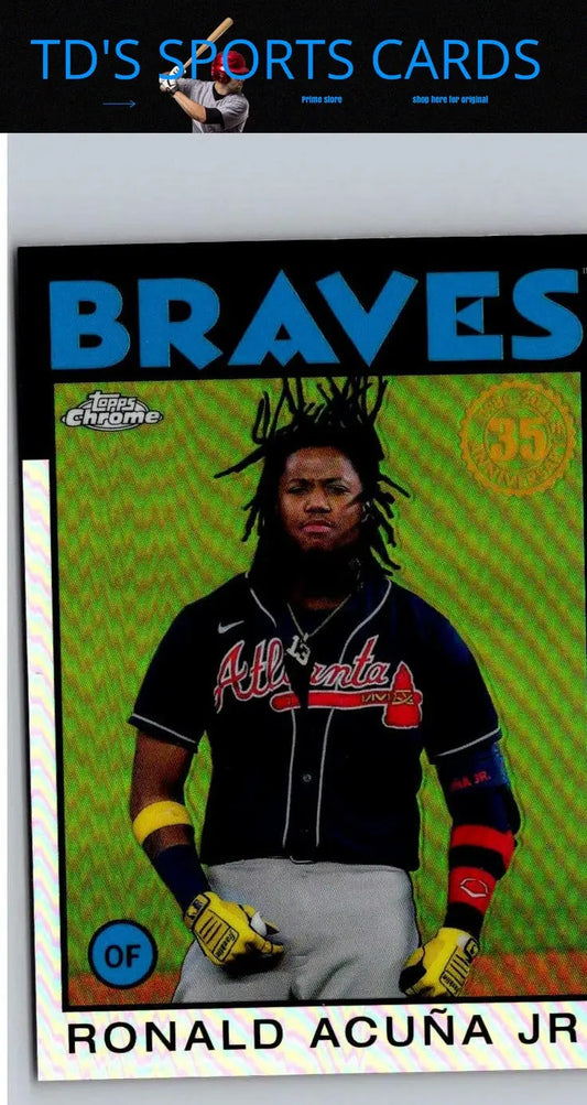 Ronald Acuña Jr. baseball card 2021 Topps Chrome 35th anniversary Topp Baseball 35th