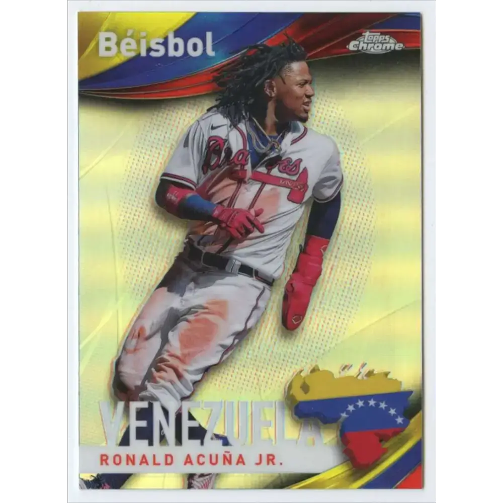 2021 Topps Chrome Beisbol Refractor #B-1 Ronald Acuna Jr. NM-MT Atlanta Braves Baseball Card - Baseball Card Single