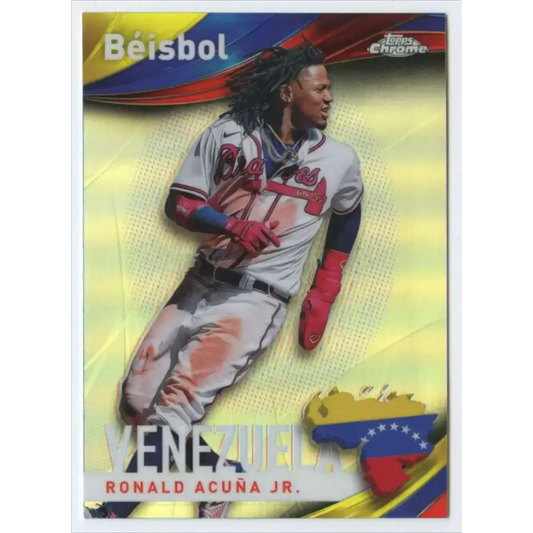 2021 Topps Chrome Beisbol Refractor #B-1 Ronald Acuna Jr. NM-MT Atlanta Braves Baseball Card - Baseball Card Single