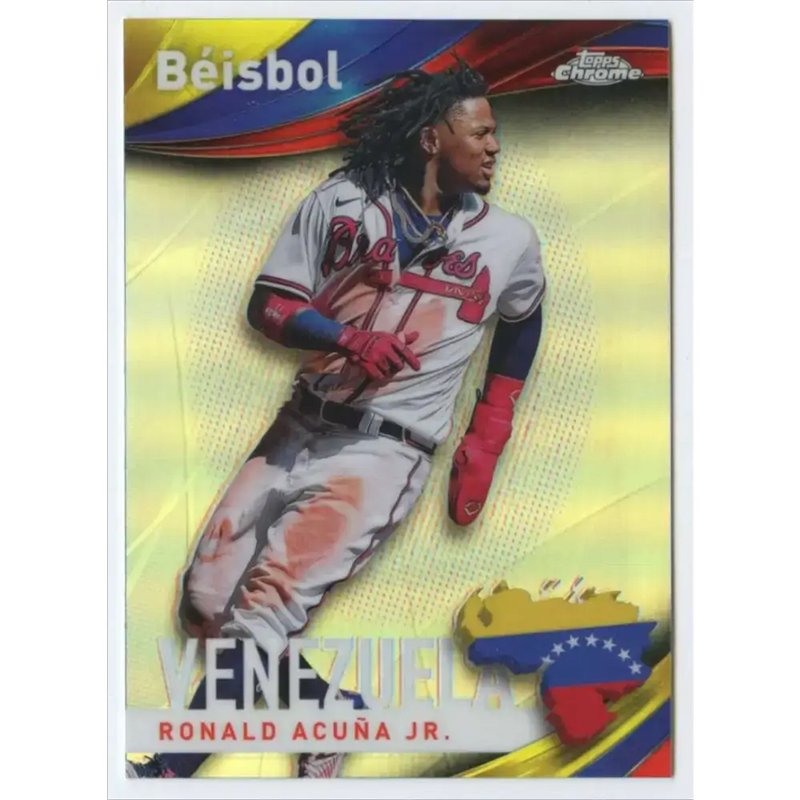 2021 Topps Chrome Beisbol Refractor #B-1 Ronald Acuna Jr. NM-MT Atlanta Braves Baseball Card - Baseball Card Single