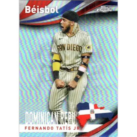 2021 Topps Chrome Beisbol Refractor #B-10 Fernando Tatis Jr. NM-MT San Diego Padres Baseball Card - Baseball Card Single