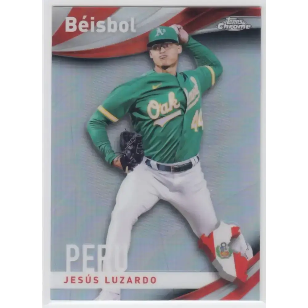 2021 Topps Chrome Beisbol Refractor #B-12 Jesus Luzardo NM-MT Oakland Athletics Baseball Card - Baseball Card Single