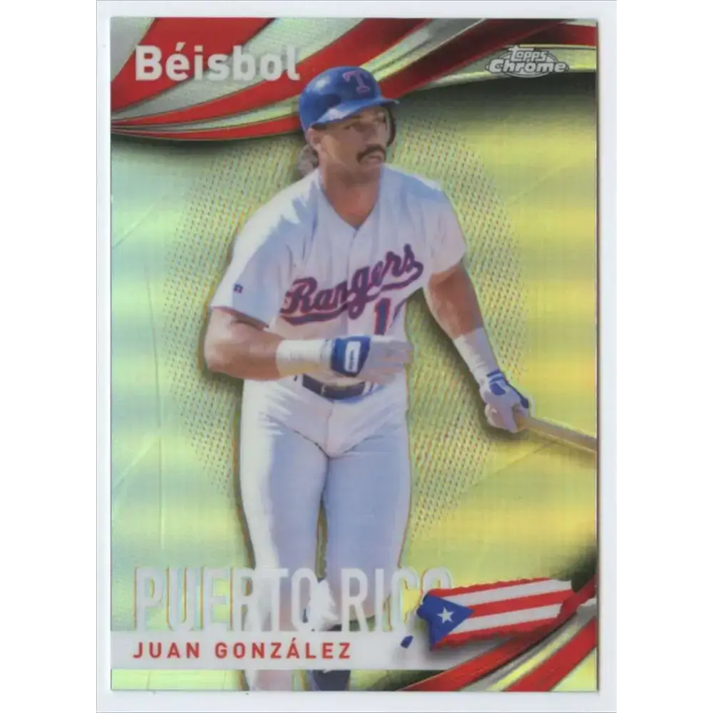 2021 Topps Chrome Beisbol Refractor #B-14 Juan Gonzalez NM-MT Texas Rangers Baseball Card - Baseball Card Single