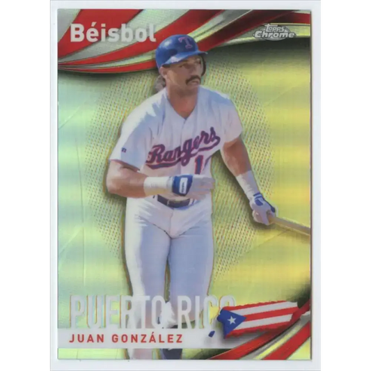 2021 Topps Chrome Beisbol Refractor #B-14 Juan Gonzalez NM-MT Texas Rangers Baseball Card - Baseball Card Single
