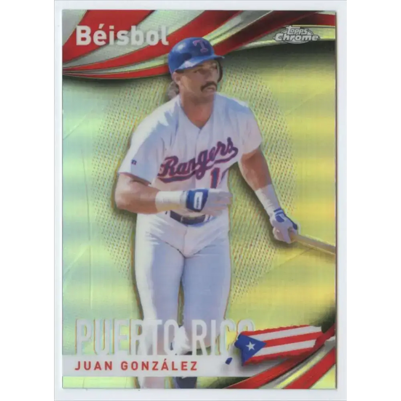 2021 Topps Chrome Beisbol Refractor #B-14 Juan Gonzalez NM-MT Texas Rangers Baseball Card - Baseball Card Single