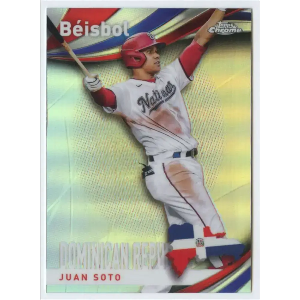 2021 Topps Chrome Beisbol Refractor #B-7 Juan Soto NM-MT Washington Nationals Baseball Card - Baseball Card Single