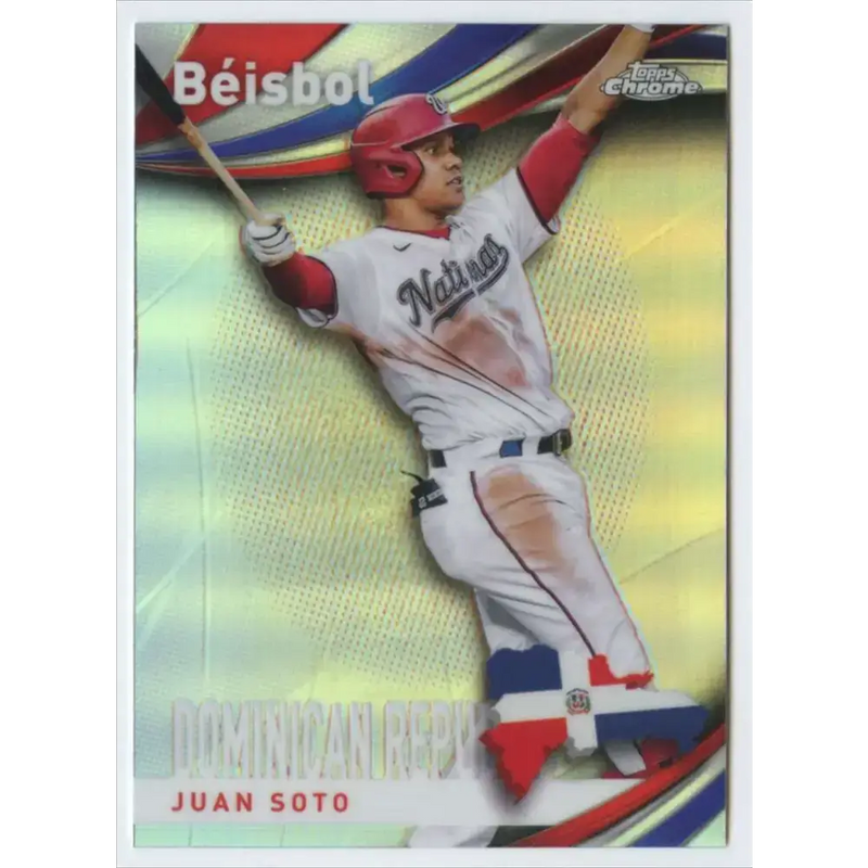 2021 Topps Chrome Beisbol Refractor #B-7 Juan Soto NM-MT Washington Nationals Baseball Card - Baseball Card Single