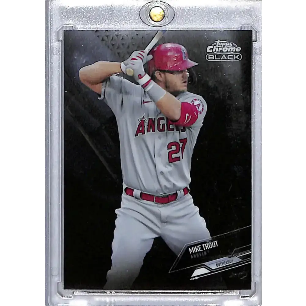 2021 Topps Chrome Black #70 Mike Trout NM-MT Los Angeles Angels Baseball Card - Baseball Card Single