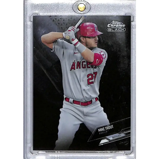 2021 Topps Chrome Black #70 Mike Trout NM-MT Los Angeles Angels Baseball Card - Baseball Card Single