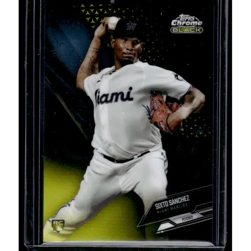 2021 Topps Chrome Black #76 27/50 Sixto Sanchez NM/MT Miami Marlins Baseball Card - Baseball Card Single