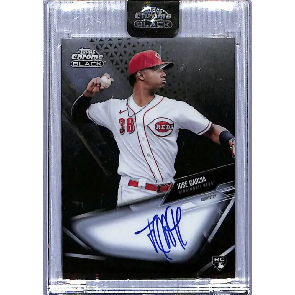 2021 Topps Chrome Black Autographs #CBA-JGA Jose Garcia NM-MT Auto Cincinnati Reds Baseball Card - Baseball Card Single