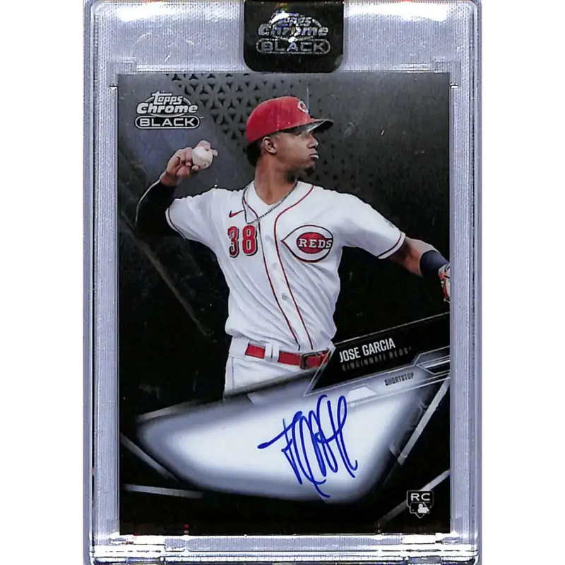 2021 Topps Chrome Black Autographs #CBA-JGA Jose Garcia NM-MT Auto Cincinnati Reds Baseball Card - Baseball Card Single