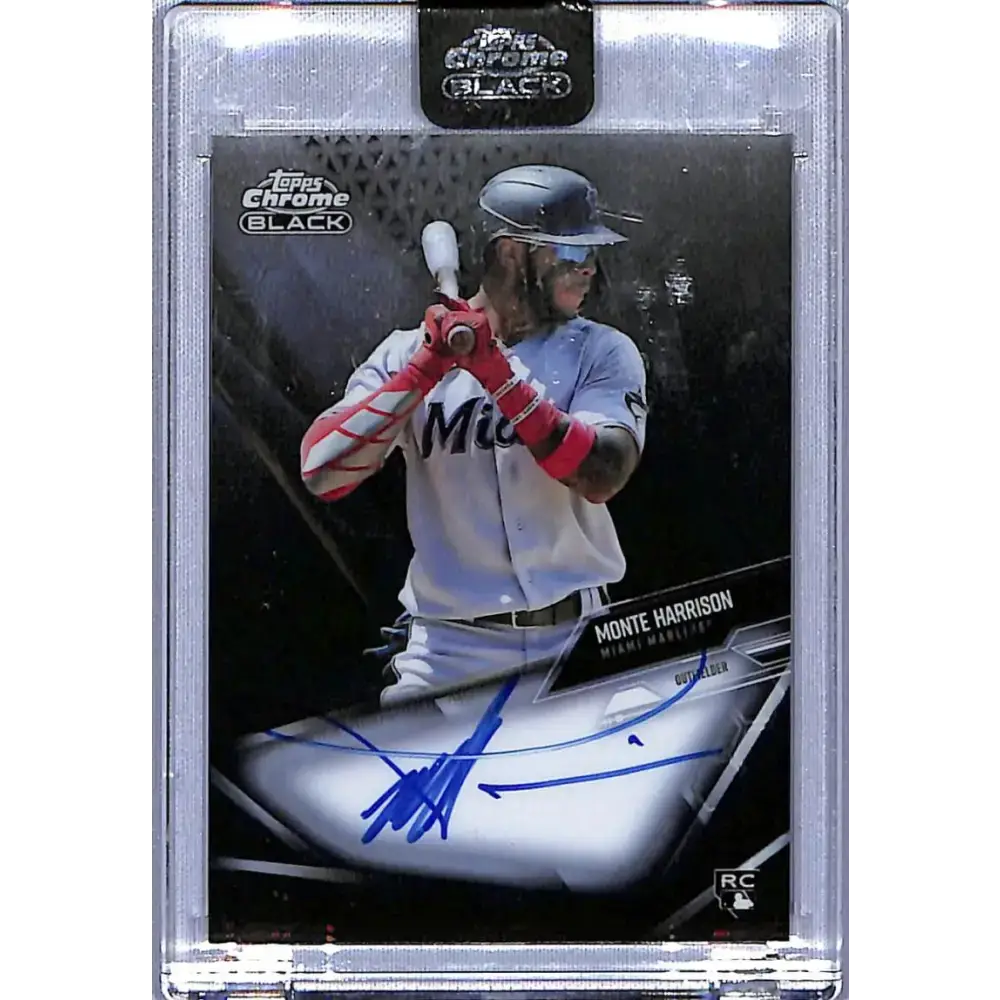 2021 Topps Chrome Black Autographs #CBA-MH Monte Harrison NM-MT Auto Miami Marlins Baseball Card - Baseball Card Single