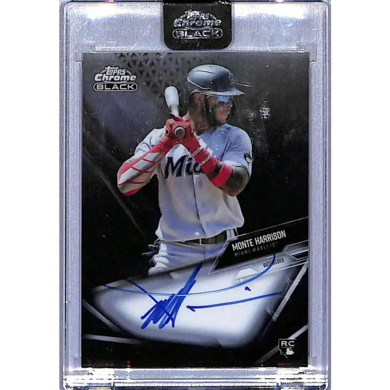 2021 Topps Chrome Black Autographs #CBA-MH Monte Harrison NM-MT Auto Miami Marlins Baseball Card - Baseball Card Single