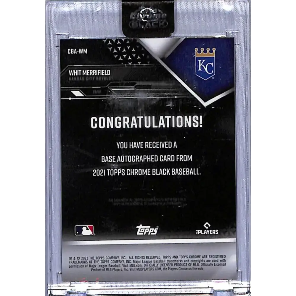2021 Topps Chrome Black Autographs #CBA-WM Whit Merrifield NM-MT Auto Kansas City Royals - Baseball Card Single