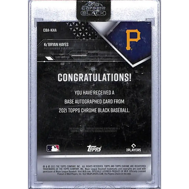 2021 Topps Chrome Black Autographs Refractor Gold #CBA-KHA Ke’Bryan Hayes NM-MT Auto 41/50 - Baseball Card Single