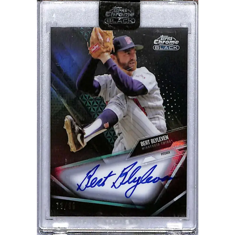 2021 Topps Chrome Black #CBA-BBL Bert Blyleven Autographs Green #/99 Baseball Card - Baseball Card Single
