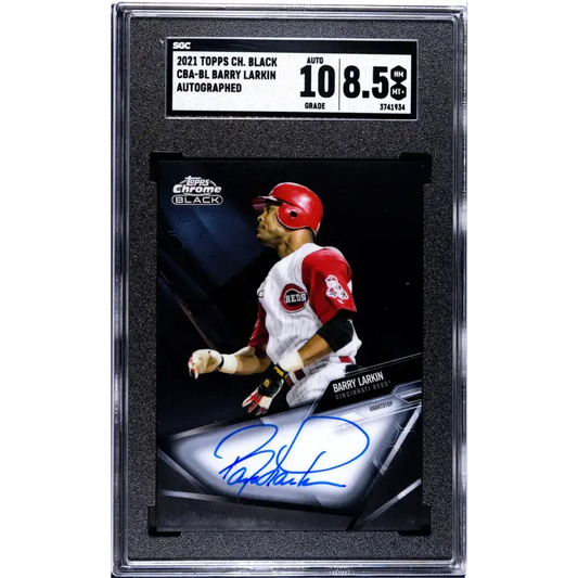 2021 Topps Chrome Black #CBA-BL Barry Larkin SGC 8.5 NM/MT+ Auto Cincinnati Reds Baseball Card - Baseball Card Single