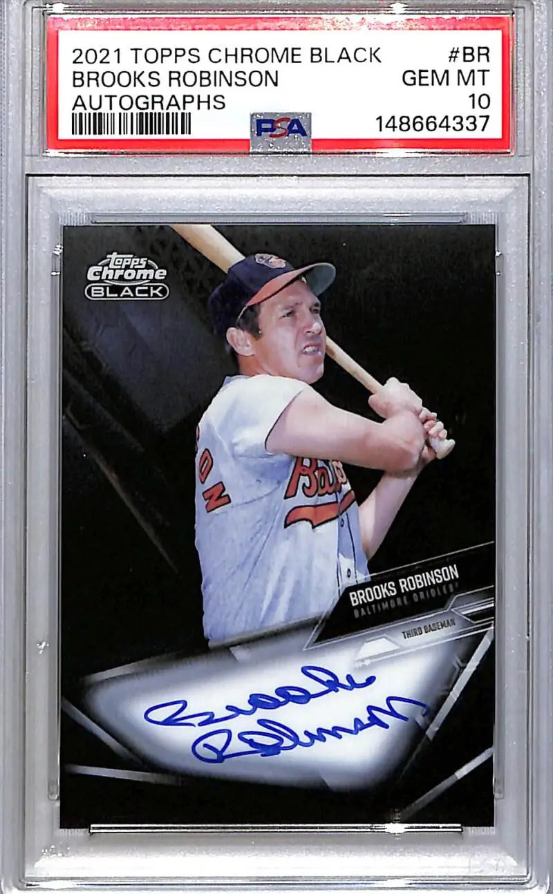 2021 Topps Chrome Black #CBA-BR Brooks Robinson PSA 10 GEM MINT Auto Baltimore Orioles
