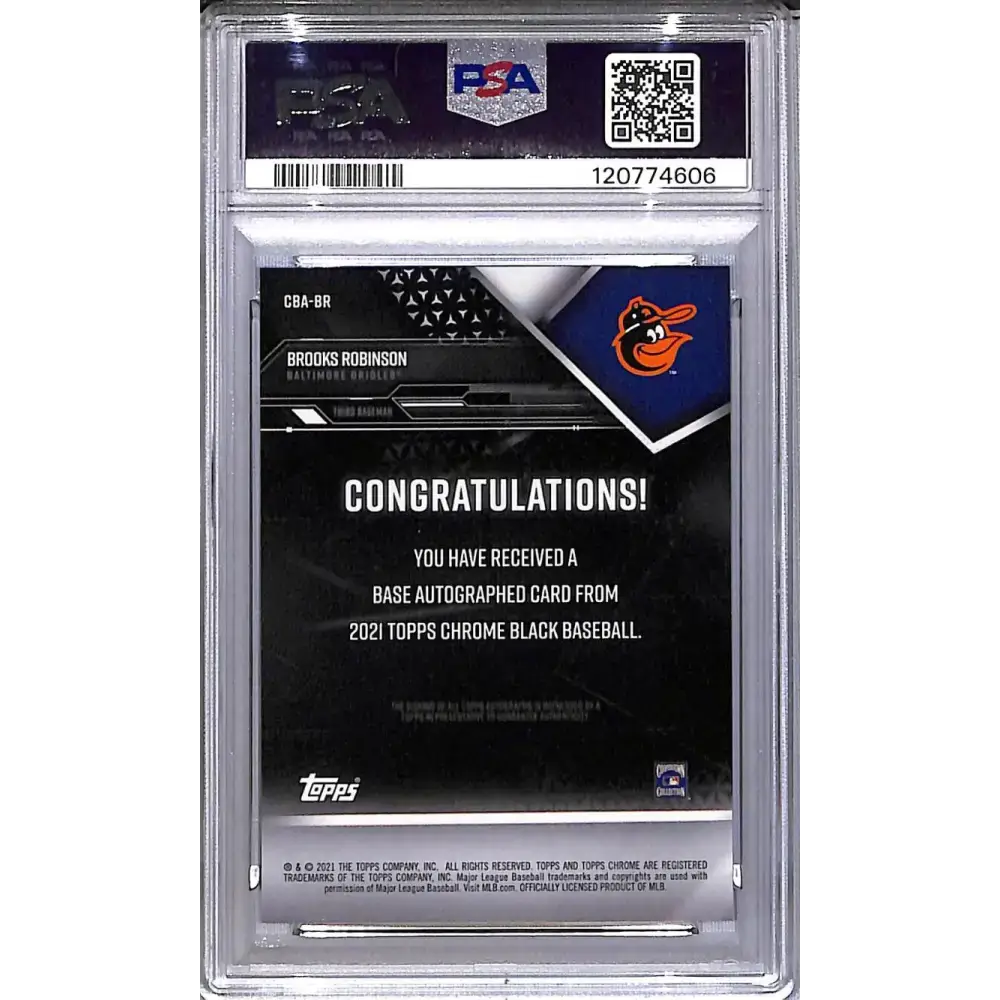 2021 Topps Chrome Black #CBA-BR Brooks Robinson PSA 10 GEM MINT Auto Baltimore Orioles - Baseball Card Single