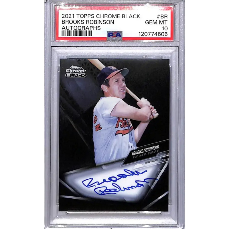 2021 Topps Chrome Black #CBA-BR Brooks Robinson PSA 10 GEM MINT Auto Baltimore Orioles - Baseball Card Single