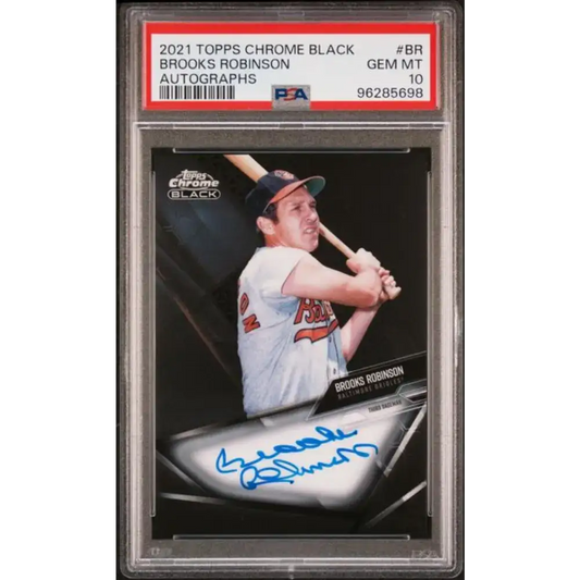 2021 Topps Chrome Black #CBA-BR Brooks Robinson PSA 10 GEM MINT Auto Baltimore Orioles Baseball Card - Baseball Card