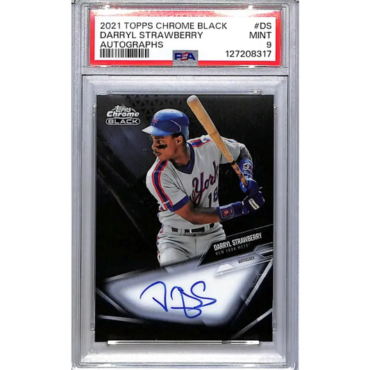 2021 Topps Chrome Black #CBA-DS Darryl Strawberry PSA 9 MINT Auto New York Mets - Baseball Card Single