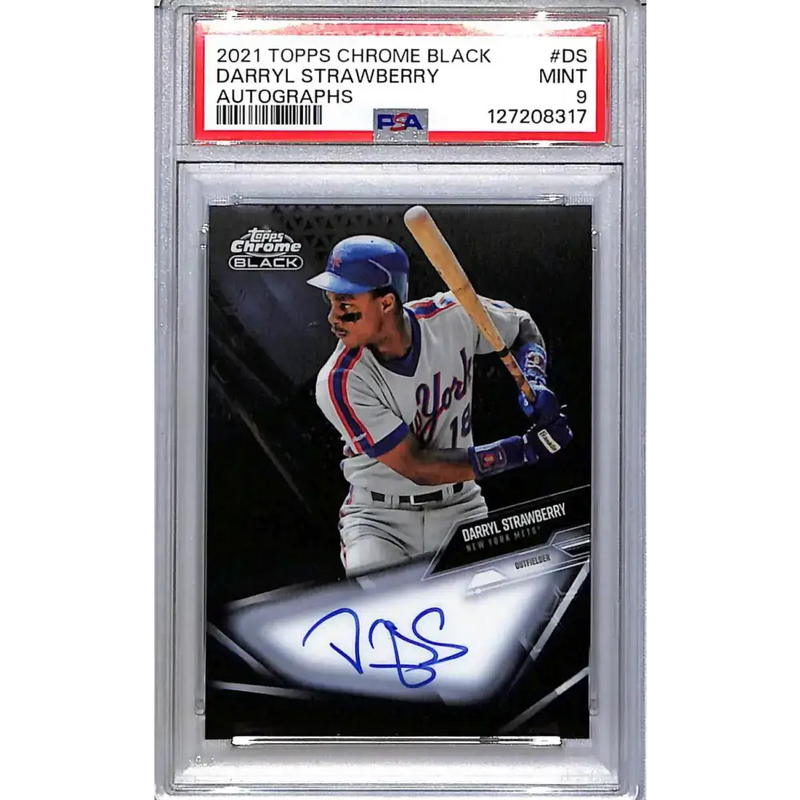 2021 Topps Chrome Black #CBA-DS Darryl Strawberry PSA 9 MINT Auto New York Mets - Baseball Card Single