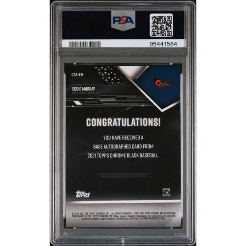 2021 Topps Chrome Black #CBA-EM Eddie Murray PSA 9 MINT Auto Baltimore Orioles Baseball Card - Baseball Card Single