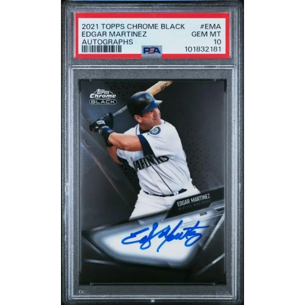 2021 Topps Chrome Black #CBA-EMA Edgar Martinez PSA 10 GEM MINT Auto Seattle Mariners Baseball Card - Baseball Card