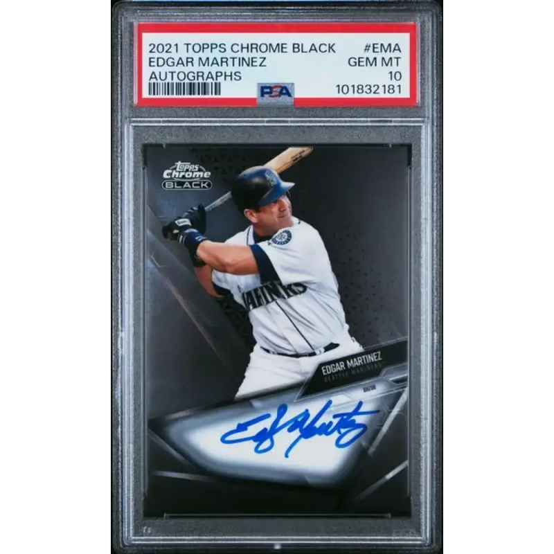 2021 Topps Chrome Black #CBA-EMA Edgar Martinez PSA 10 GEM MINT Auto Seattle Mariners Baseball Card - Baseball Card