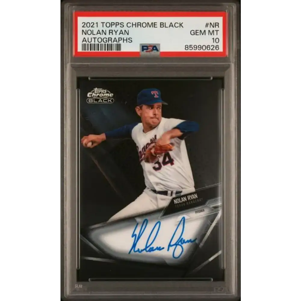 2021 Topps Chrome Black #CBA-NR Nolan Ryan PSA 10 GEM MINT Auto Texas Rangers Baseball Card