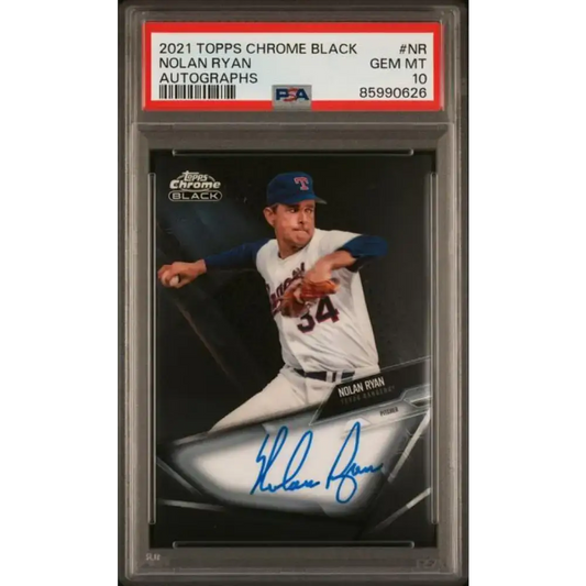 2021 Topps Chrome Black #CBA-NR Nolan Ryan PSA 10 GEM MINT Auto Texas Rangers Baseball Card