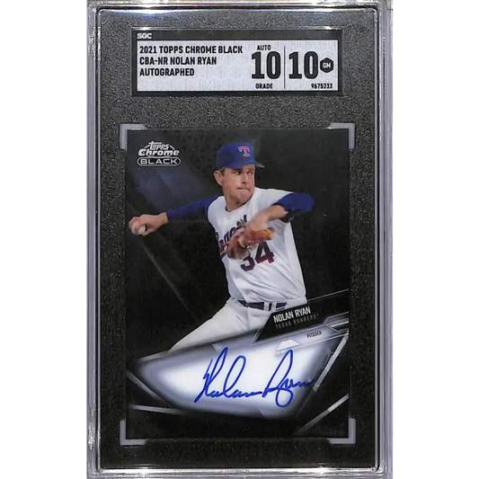 2021 Topps Chrome Black #CBA-NR Nolan Ryan SGC 10 Gem Auto Texas Rangers
