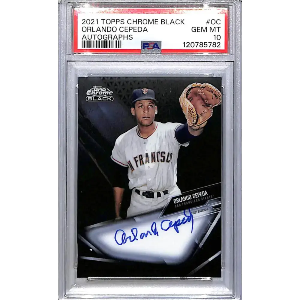 2021 Topps Chrome Black #CBA-OC Orlando Cepeda PSA 10 GEM MINT Auto San Francisco Giants - Baseball Card Single