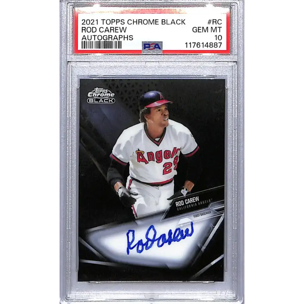 2021 Topps Chrome Black #CBA-RC Rod Carew PSA 10 GEM MINT Auto California Angels - Baseball Card Single