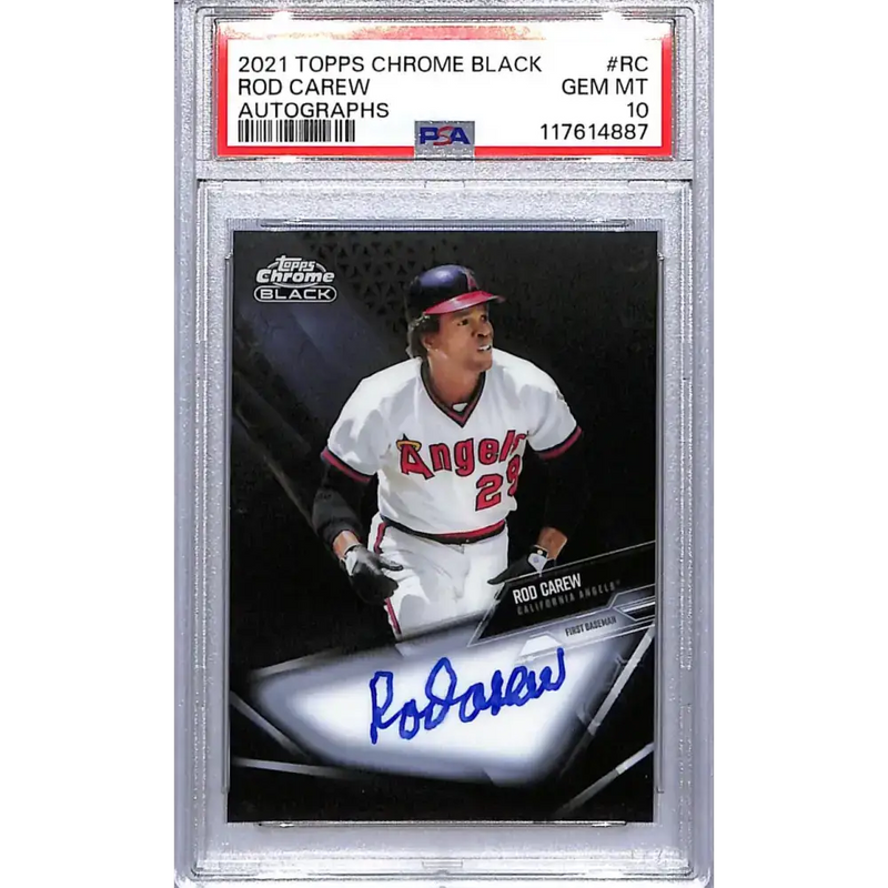 2021 Topps Chrome Black #CBA-RC Rod Carew PSA 10 GEM MINT Auto California Angels - Baseball Card Single