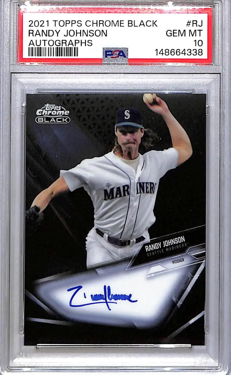 2021 Topps Chrome Black #CBA-RJ Randy Johnson PSA 10 GEM MINT Auto Seattle Mariners