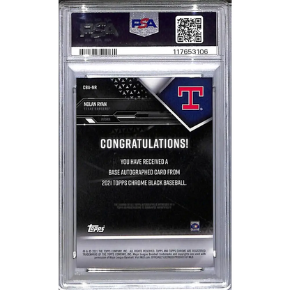 2021 Topps Chrome Black Green #CBA-NR Nolan Ryan PSA 10 GEM MINT Auto 73/99 Texas Rangers  Image 2