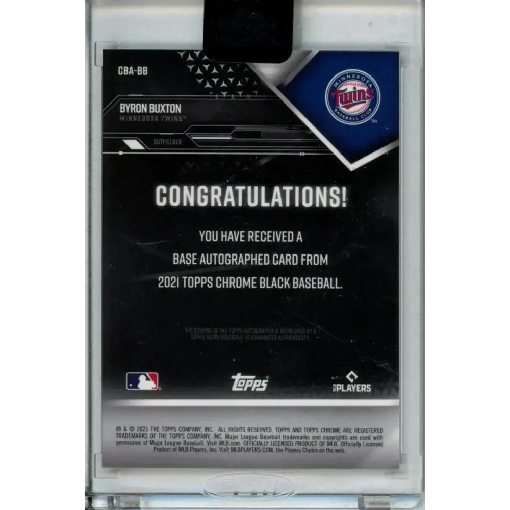 2021 Topps Chrome Black Refractor #CBA-BB Byron Buxton NM-MT Auto 8/150 Minnesota Twins Baseball Card - Baseball Card