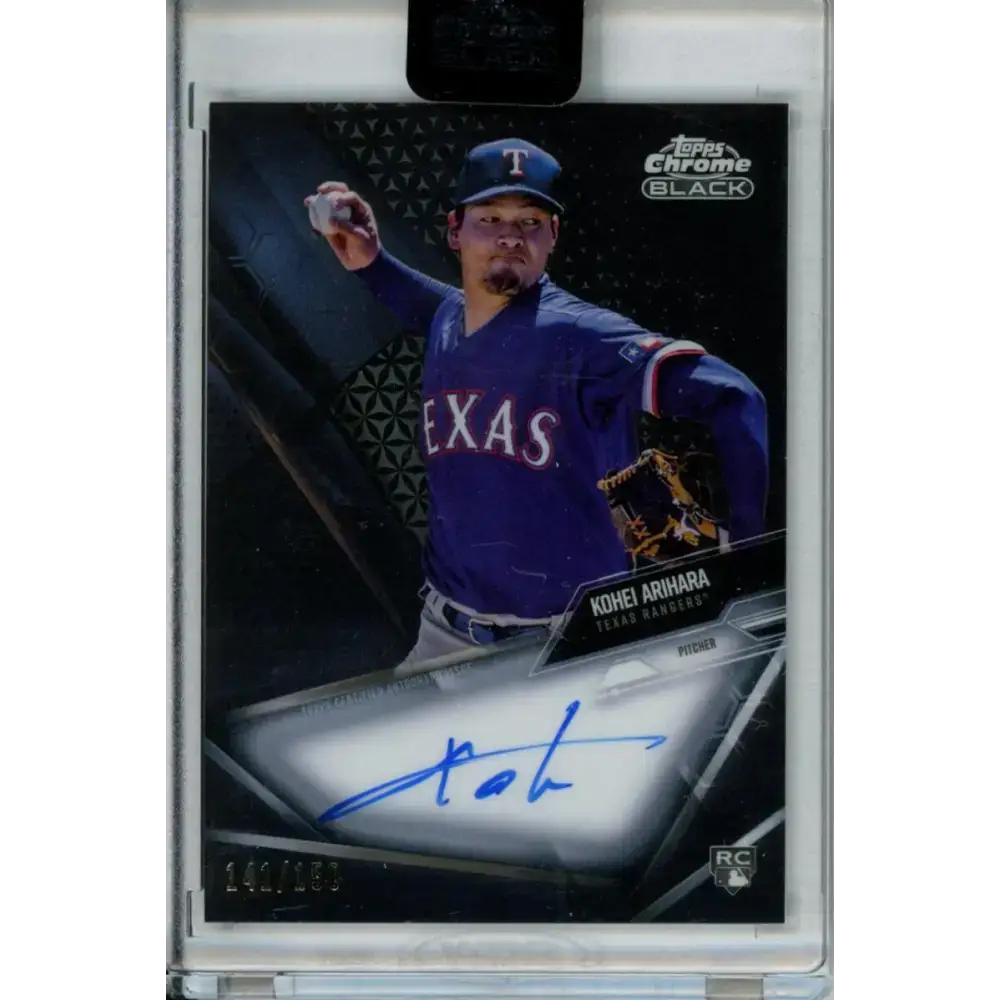 2021 Topps Chrome Black Refractor #CBA-KA Kohei Arihara NM-MT Auto 141/150 Texas Rangers Baseball Card - Baseball Card