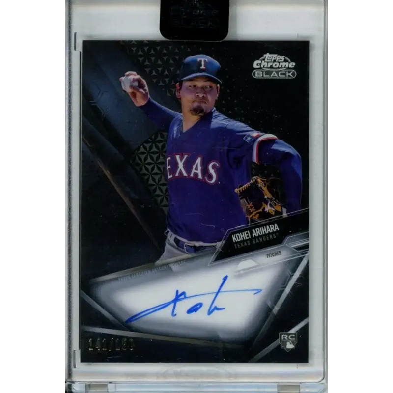 2021 Topps Chrome Black Refractor #CBA-KA Kohei Arihara NM-MT Auto 141/150 Texas Rangers Baseball Card - Baseball Card