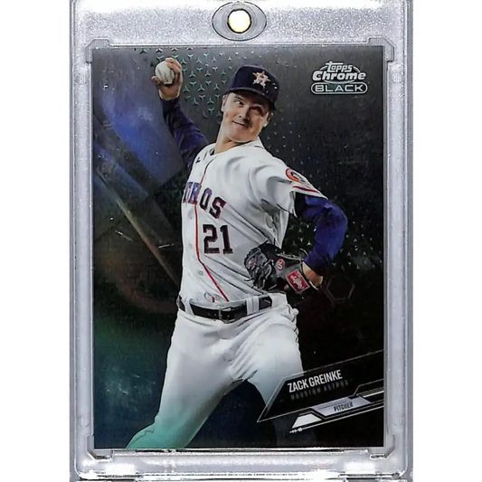 2021 Topps Chrome Black Refractor Green #74 Zack Greinke NM-MT 71/99 Houston Astros Baseball Card - Baseball Card Single